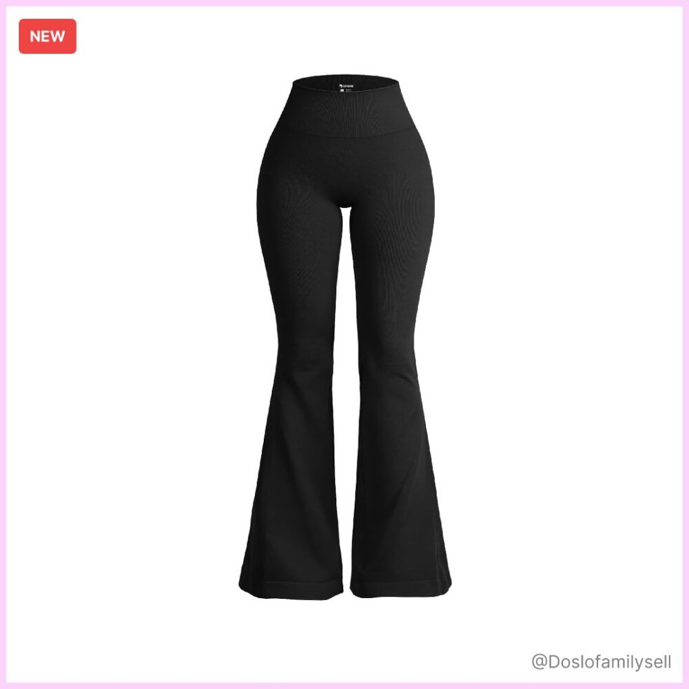 High Waisted Flared Yoga Pants Stretchy Bell Bottom Wide Leg Minimal Chic